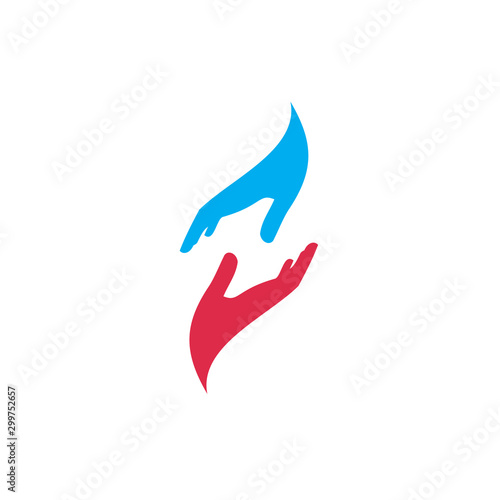 Helping People Logo With Hand Symbol