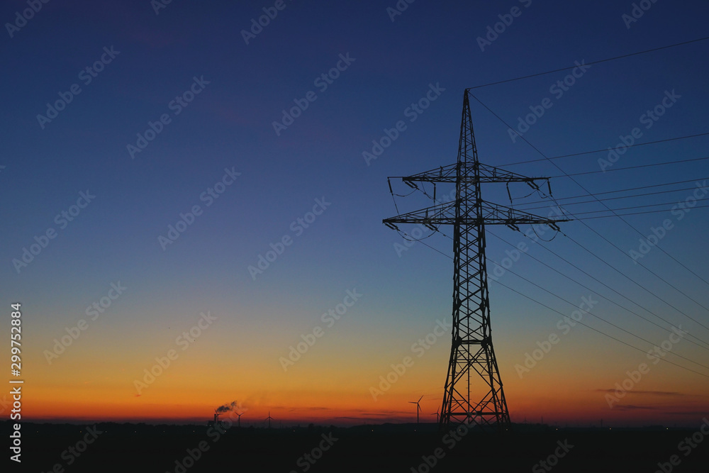 Power Line after Sunset