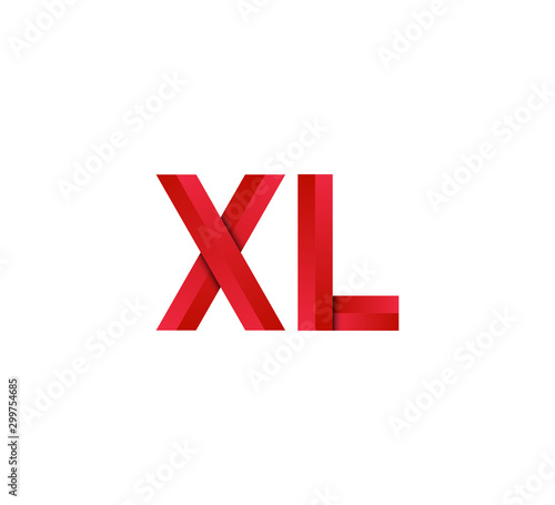 nitial two letter red 3D logo vector XL