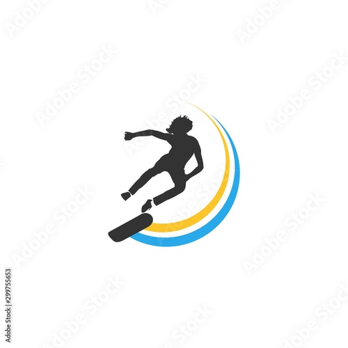 skateboarding logo template, creative idea, design vector