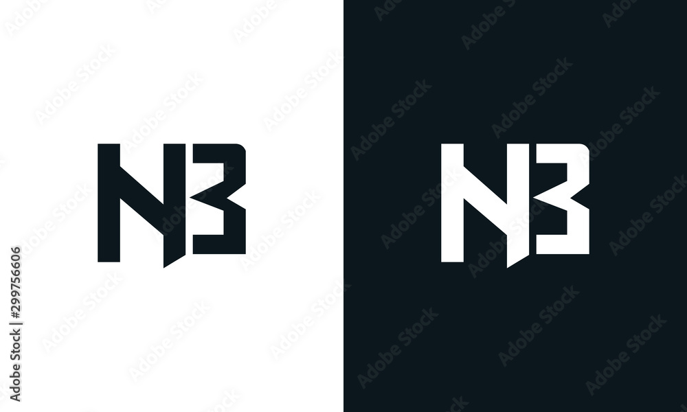 Minimalist abstract letter NB logo. This logo icon incorporate with two ...