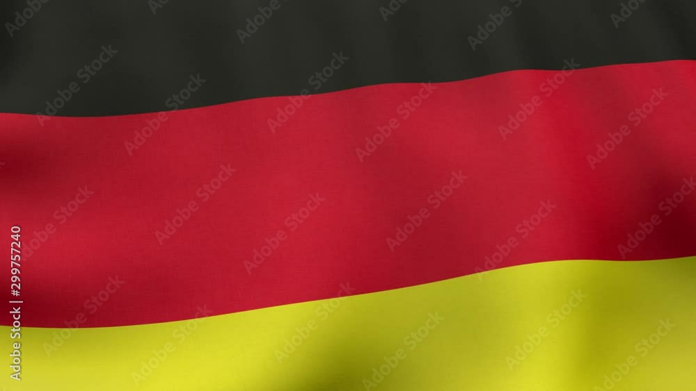 Seamlessly loopable waving German flag, 3D rendered animation. Seamlessly loopable waving German flag, 3D rendered animation.