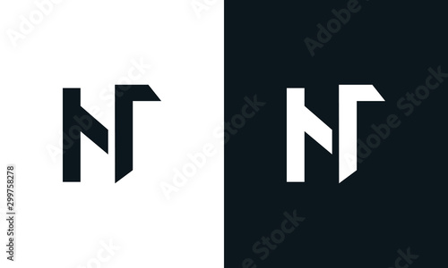 Minimalist abstract letter NT logo. This logo icon incorporate with two abstract shape in the creative process.