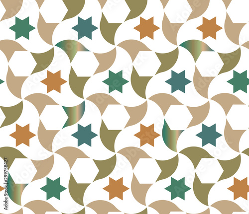 Geometric islamic pattern. Color geometric arabic vector texture for cloth, textile, wrapping, wallpaper