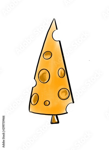 vector illustration of vegan Christmas tree 