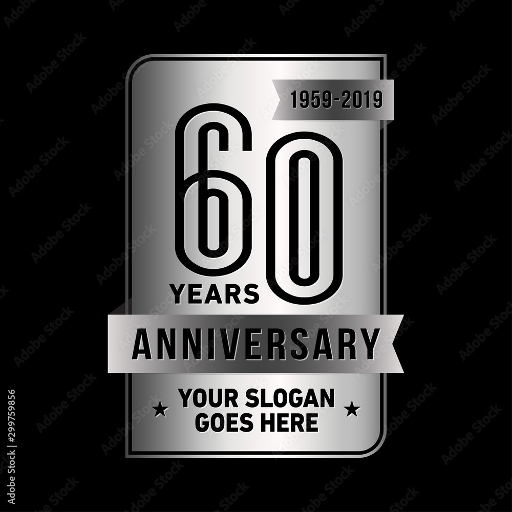 60 years anniversary design template. Sixty years celebration logo. Vector and illustration. 60 years anniversary design template. Sixty years celebration logo. Vector and illustration.