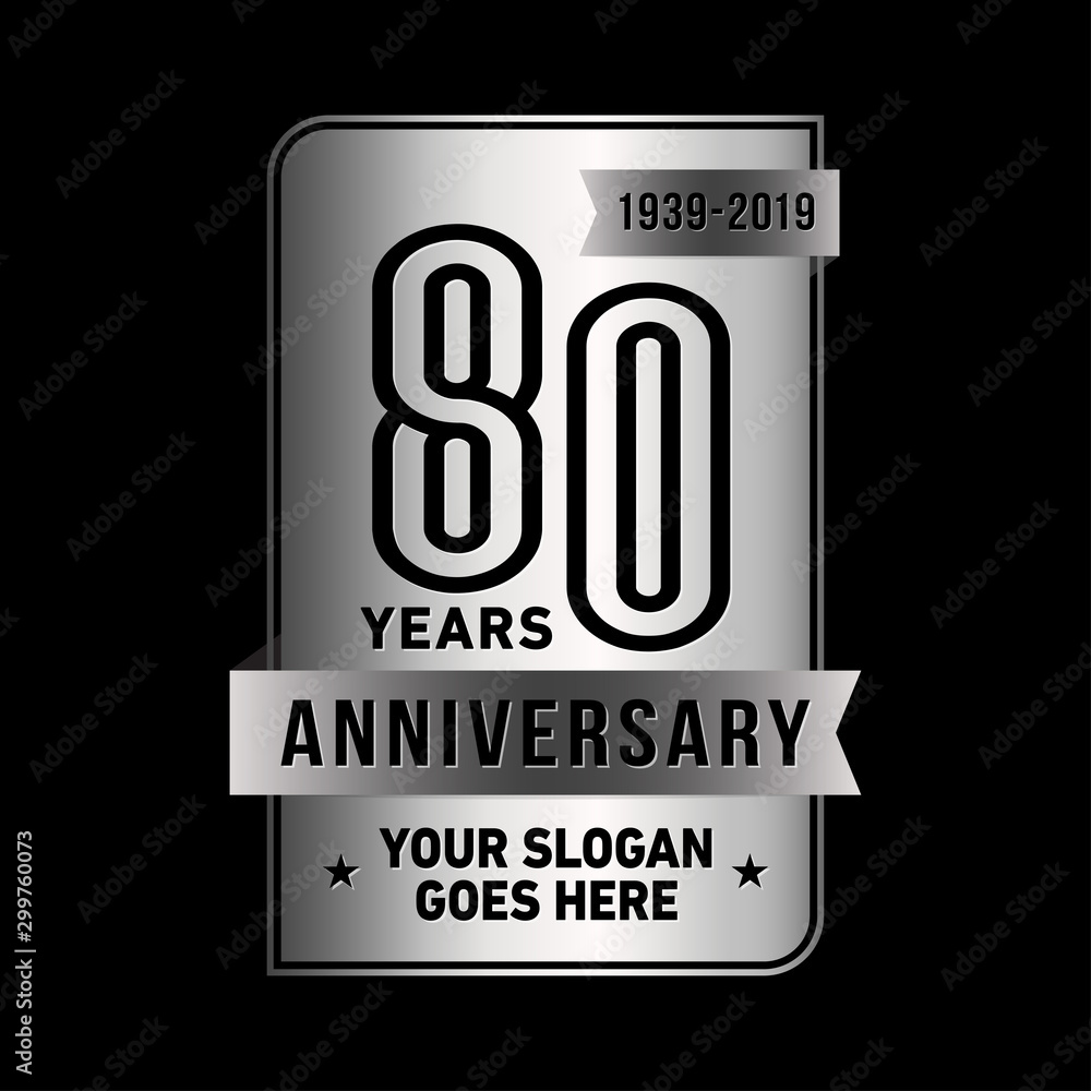 80 years anniversary design template. Eighty years celebration logo. Vector and illustration. 80 years anniversary design template. Eighty years celebration logo. Vector and illustration.