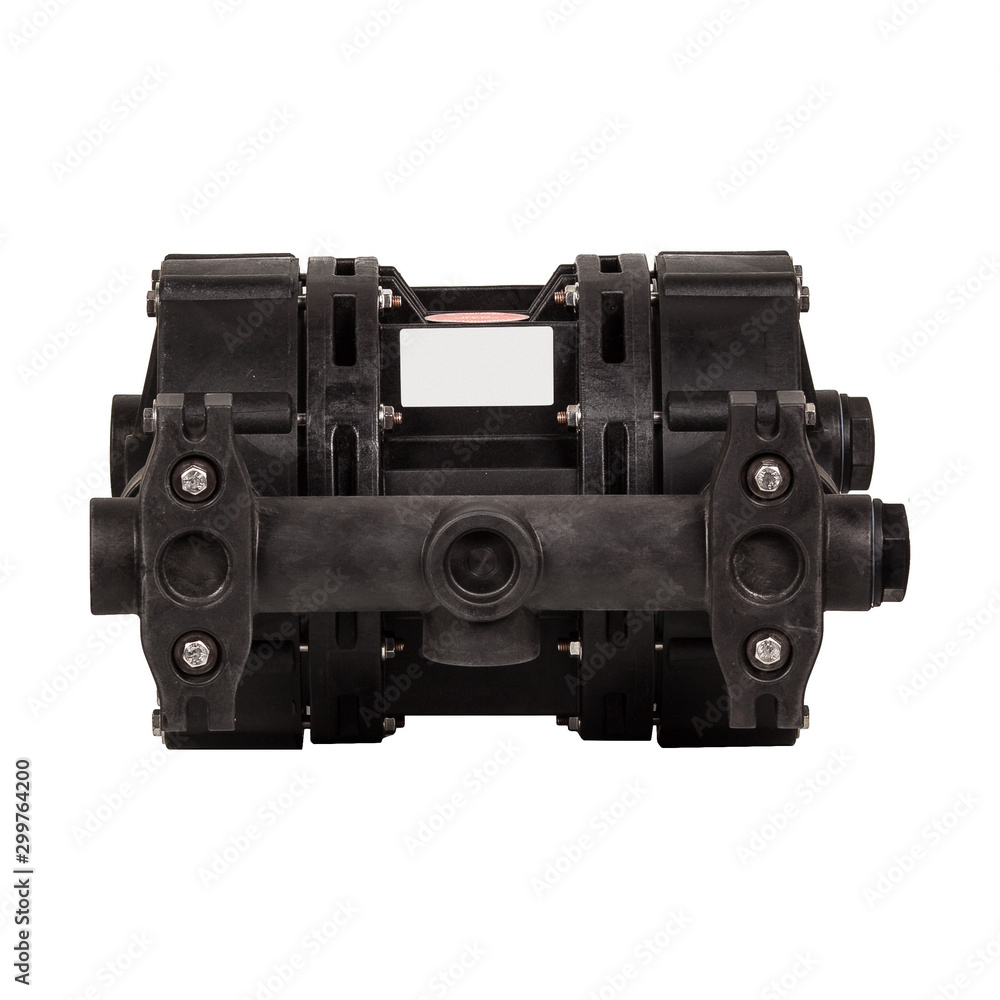 Fototapeta premium Industrial double diaphragm pump isolated on white background
