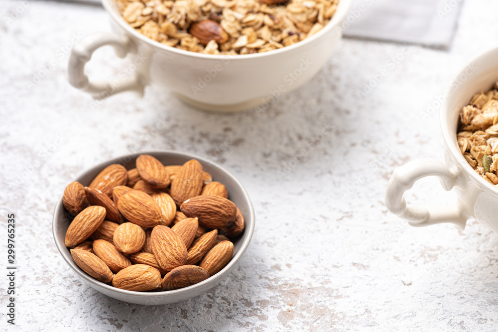 space almond on backdrop white colour space almond on backdrop white colour
