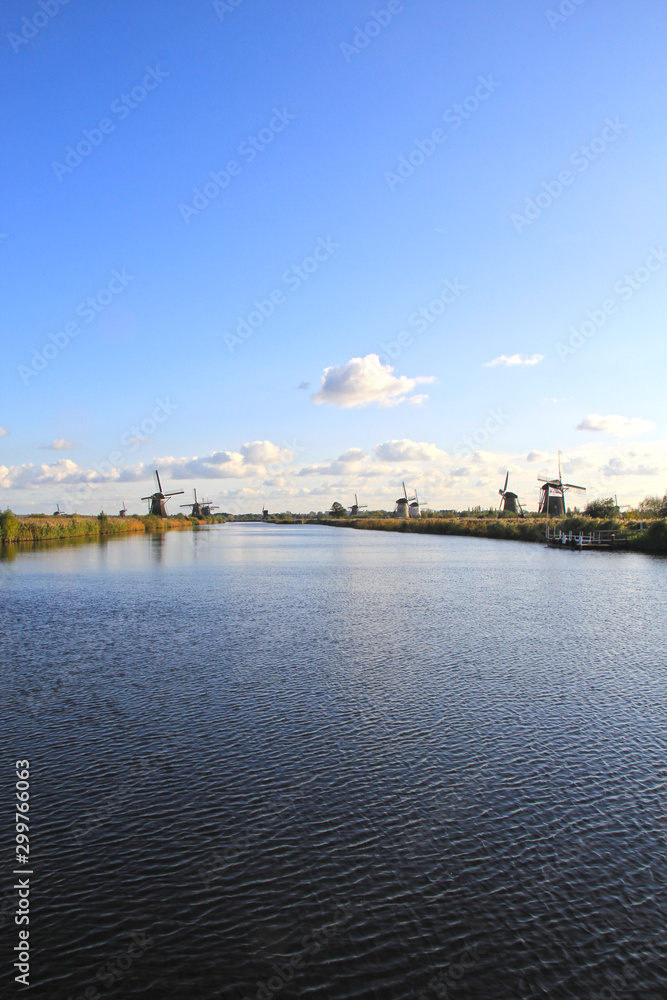 Obraz premium Windmills in Kinderdijk, Netherlands.
