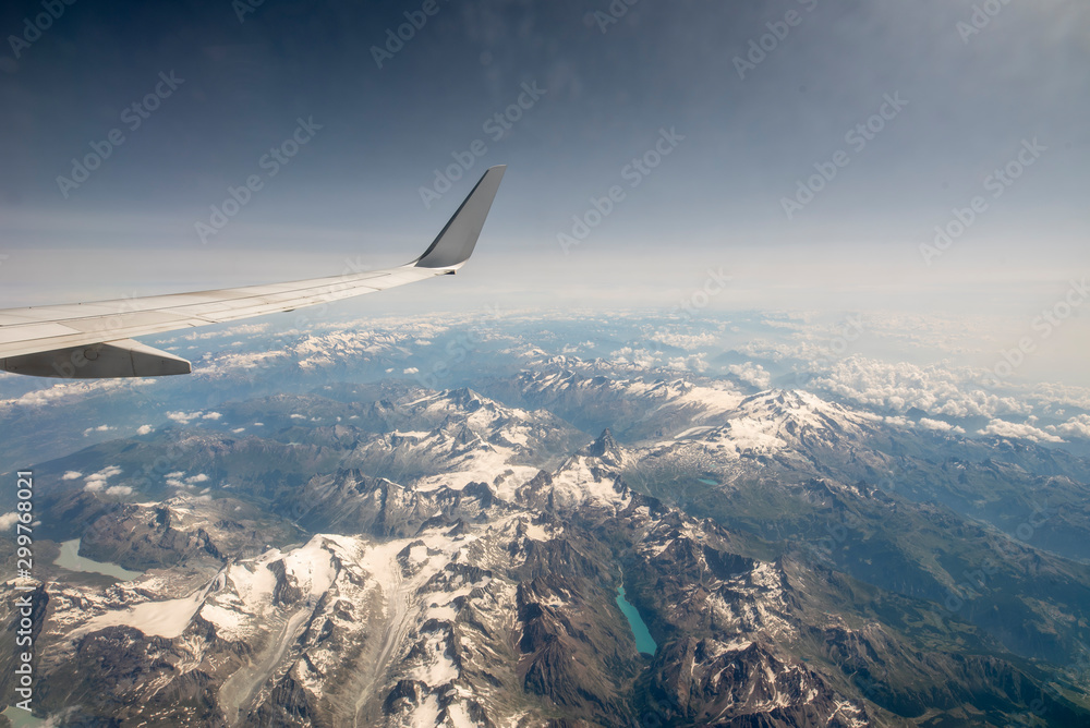 panoramic view of mountains from the airplane panoramic view of mountains from the airplane
