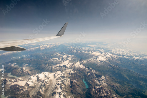 panoramic view of mountains from the airplane