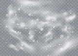Falling. Snowflakes, snow background, snow flakes. Christmas snow for the new year.  Heavy snowfall, snowflakes in different shapes and forms. Vector illustration.