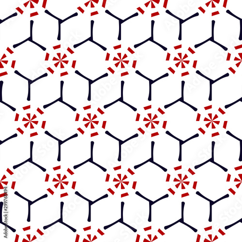 Seamless pattern with alternating geometric elements.