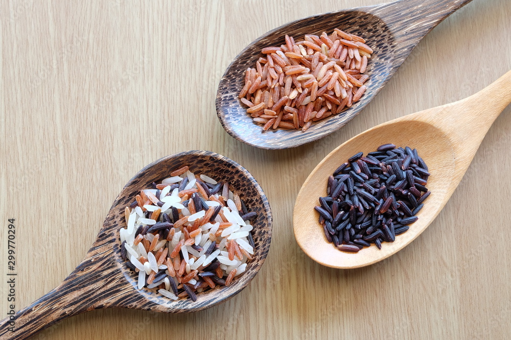variety of rice with healthy concept variety of rice with healthy concept