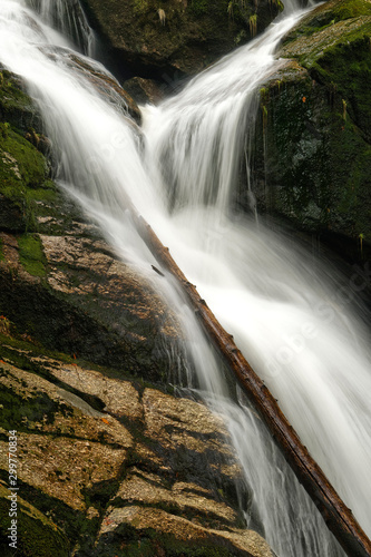 Potoka Falls in super green forest surroundings  Czech Republic