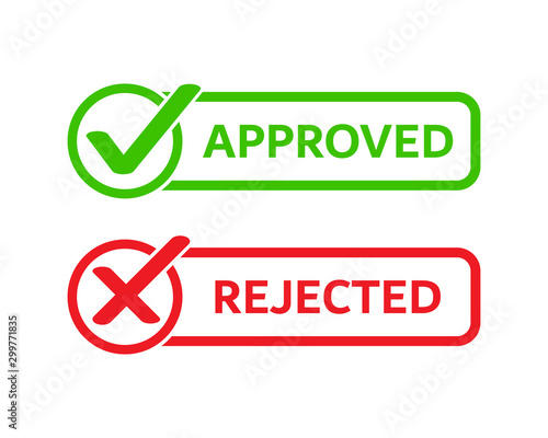 vector rubber stamps approved and rejected