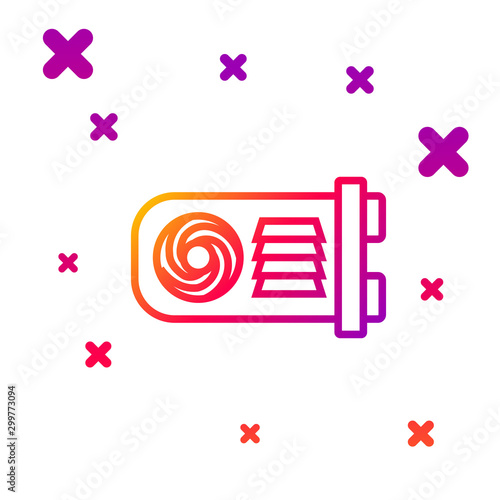Color line Mining farm icon isolated on white background. Cryptocurrency mining, blockchain technology, bitcoin, digital money market, wallet. Gradient random dynamic shapes. Vector Illustration
