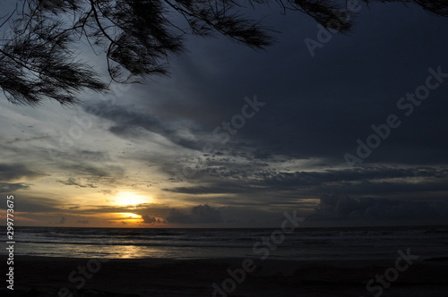 Miri, Sarawak / Malaysia - October 7, 2019: The beautiful beaches of Luak Bay and Tanjung Lubang during Sunset at Miri, Sarawak photo