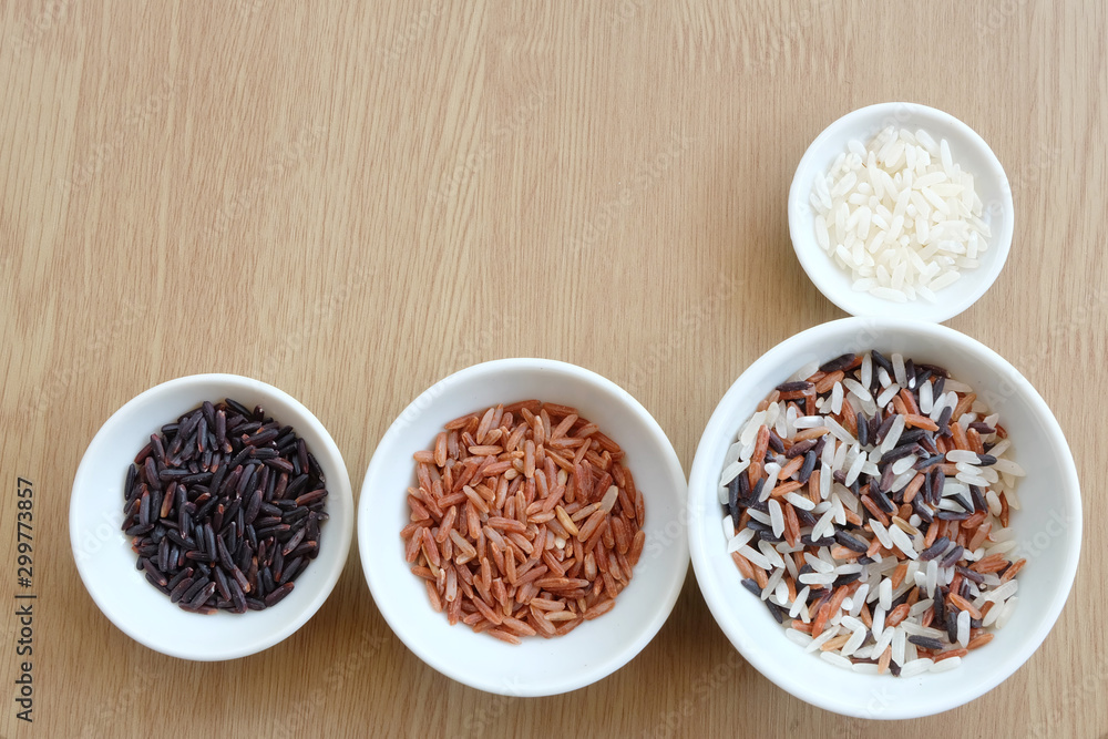 variety of rice with healthy concept variety of rice with healthy concept