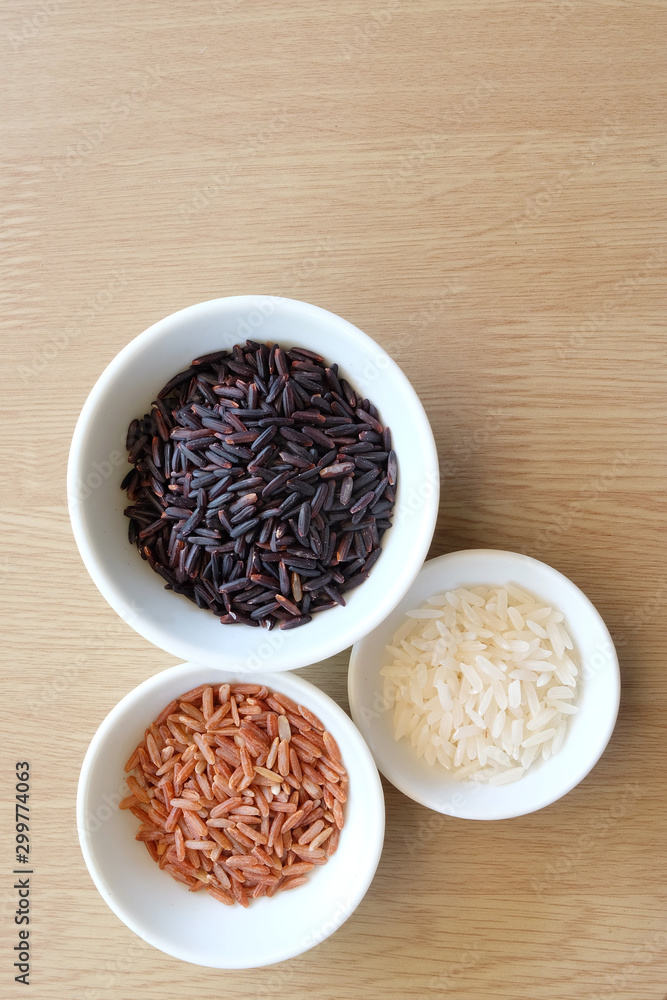 variety of rice with healthy concept variety of rice with healthy concept