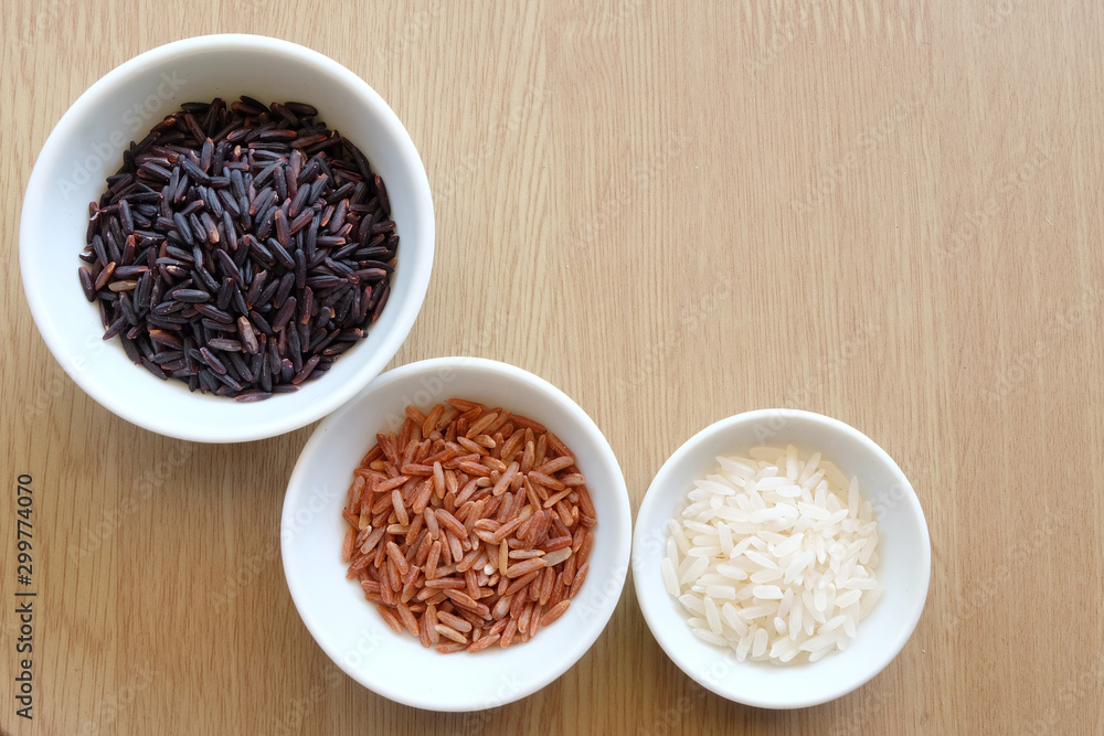 variety of rice with healthy concept variety of rice with healthy concept