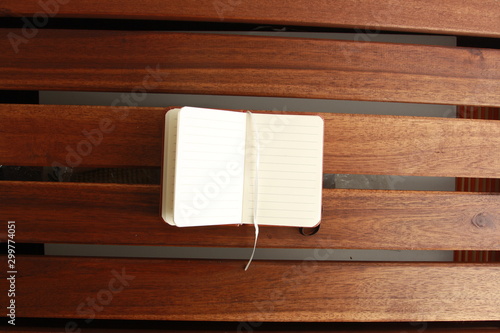 brown leather notebook open