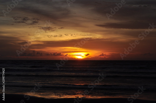 Miri, Sarawak / Malaysia - October 7, 2019: The beautiful beaches of Luak Bay and Tanjung Lubang during Sunset at Miri, Sarawak