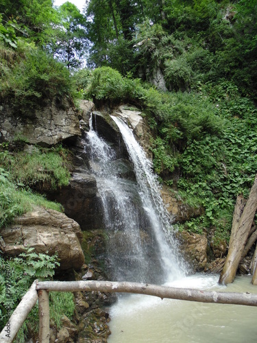 Fototapeta Naklejka Na Ścianę i Meble -  Beautiful landscape, the main thing in the photo is a waterfall.