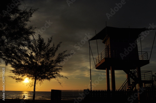 Miri, Sarawak / Malaysia - October 7, 2019: The beautiful beaches of Luak Bay and Tanjung Lubang during Sunset at Miri, Sarawak © Julius