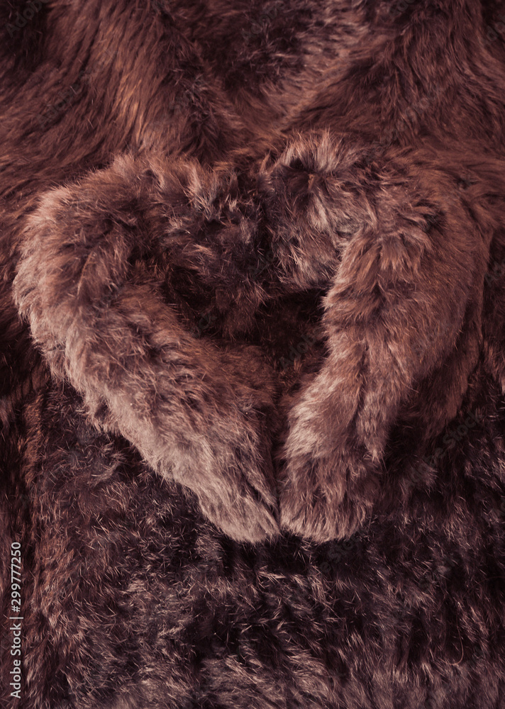 Rabbit fur jacket in heart shape photographed as a background Rabbit fur jacket in heart shape photographed as a background