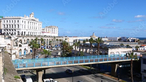 Beautiful sunny day in Algiers, Algeria. Perfect Blue sky 