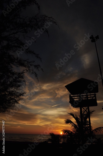 Miri  Sarawak   Malaysia - October 7  2019  The beautiful beaches of Luak Bay and Tanjung Lubang during Sunset at Miri  Sarawak