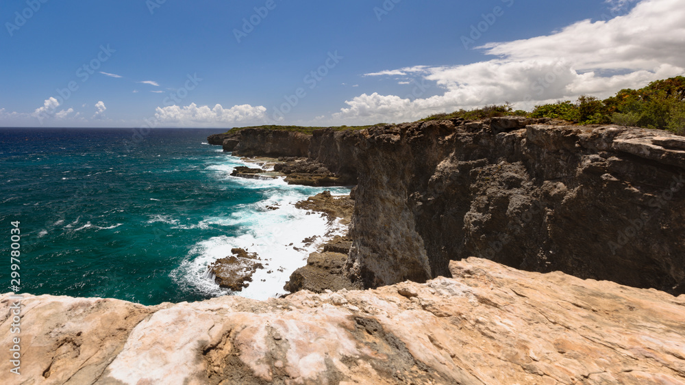 View of clifs on trace des falaises in Guadeloupe. View of clifs on trace des falaises in Guadeloupe.