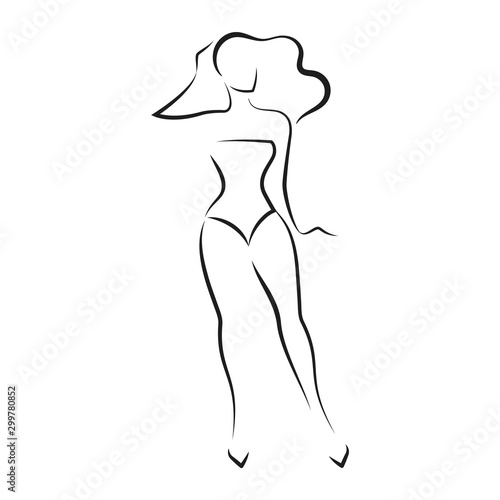 Woman in a swimsuit or lingerie