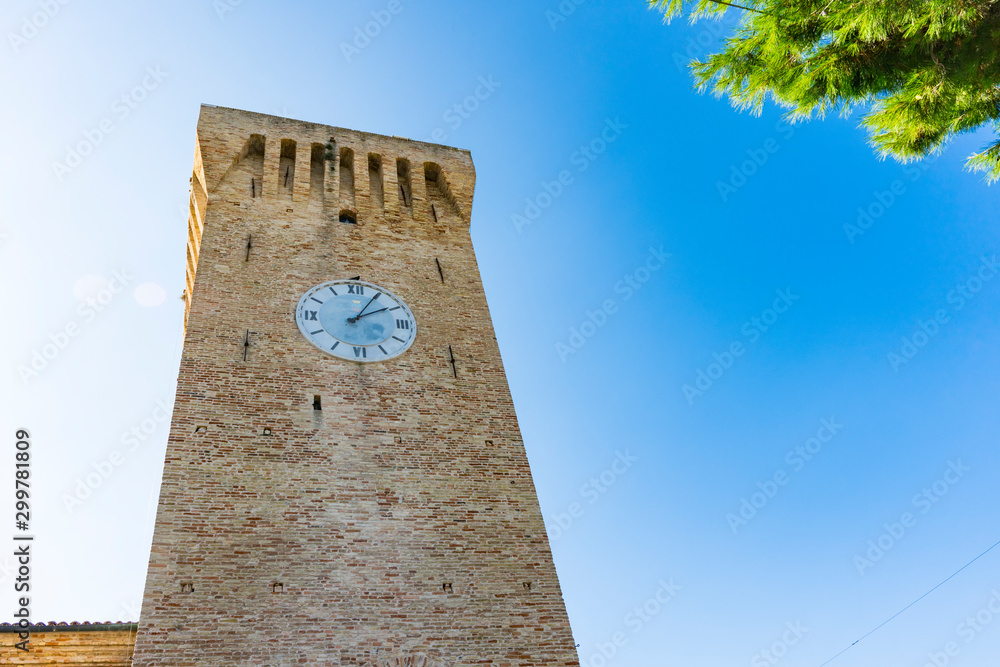Tower of Swabian Castle (Castello Svevo) in Porto Recanati, Italy Stock  Photo | Adobe Stock