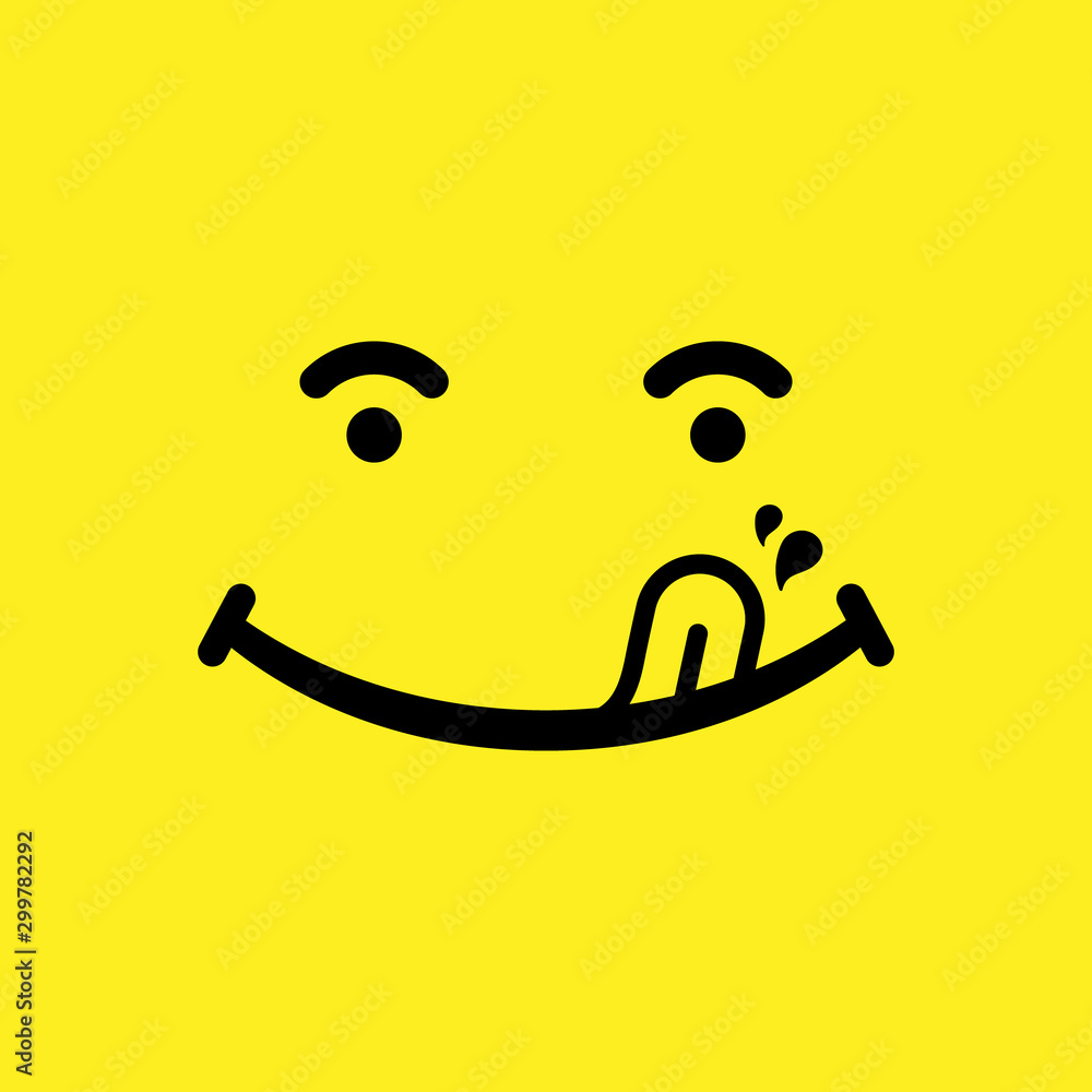 Yummi smile emoticon cartoon symbol Yummi smile emoticon cartoon symbol