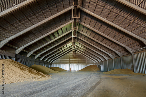View inside a large grain drying store