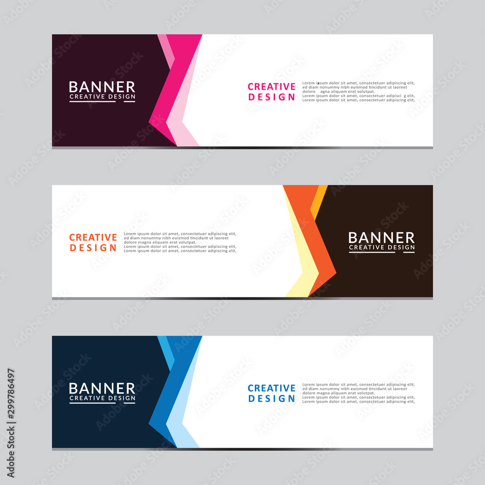 Vector abstract geometric design banner web template. Modern design. Vector illustration Vector abstract geometric design banner web template. Modern design. Vector illustration