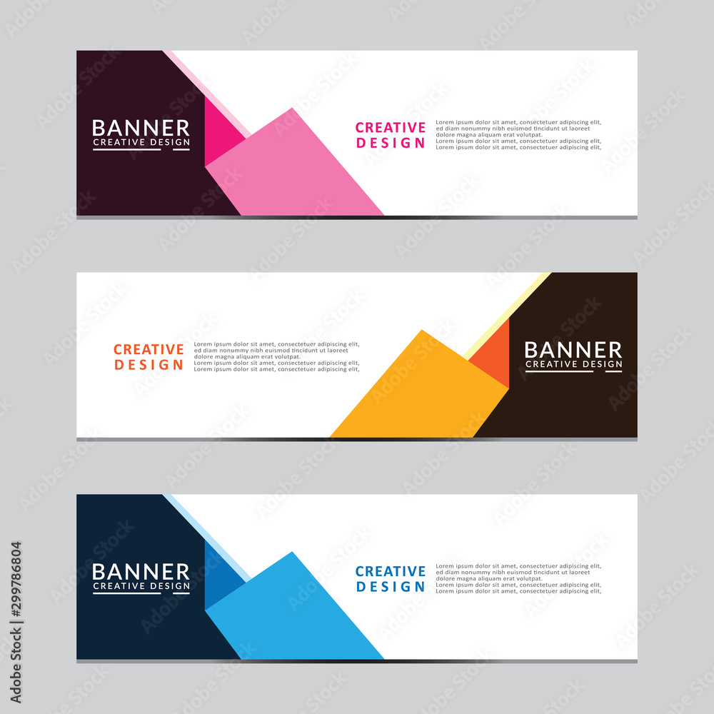 Vector abstract geometric design banner web template. Modern design. Vector illustration Vector abstract geometric design banner web template. Modern design. Vector illustration