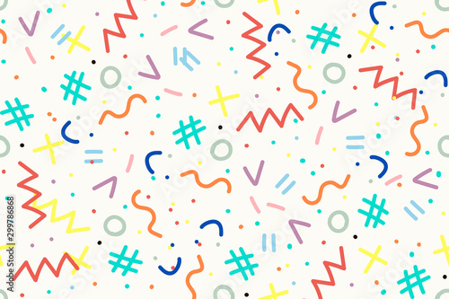 seamless pattern with geometric color doodles