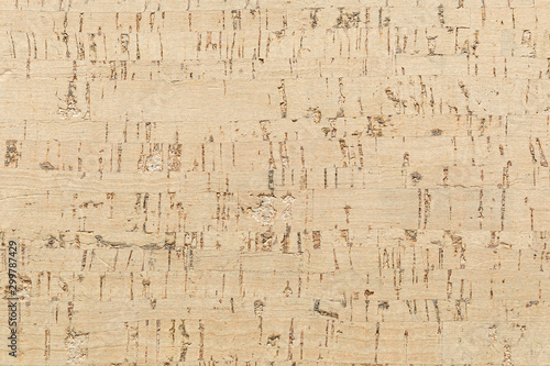Close-up of cork light-colored sound insulation lagging for floors and walls