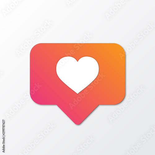 Like icon speech bubble notification. Vector illustration