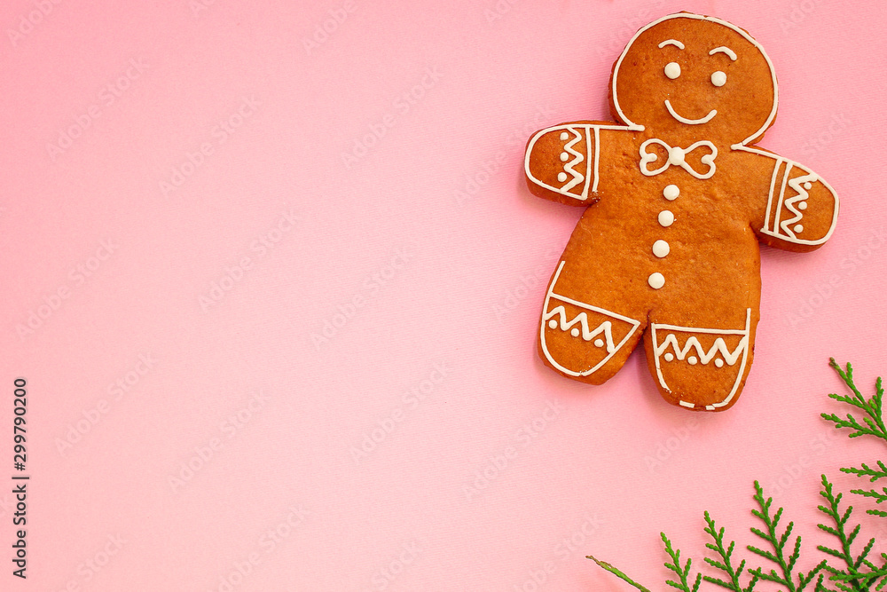 gingerbread. gifts, christmas or Noel holiday, happy New Year. festive background. food background. top view