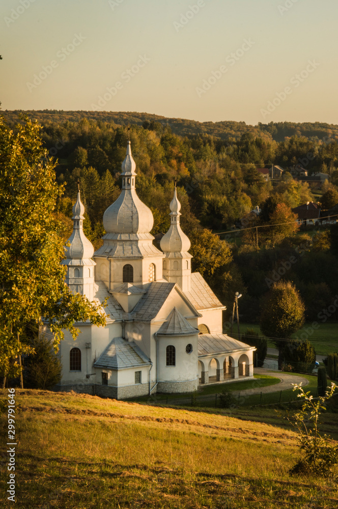 The Roman Catholic church in Tarnawka village in Poland completed in 1939 year.