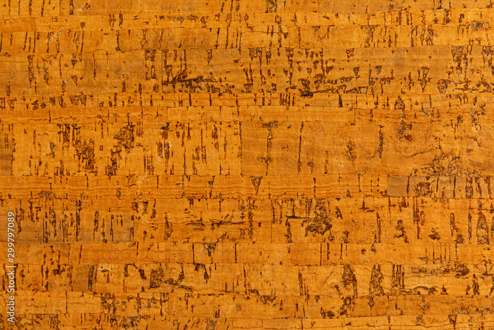 Close-up of cork sound insulation lagging of carrot color for floors and walls Close-up of cork sound insulation lagging of carrot color for floors and walls