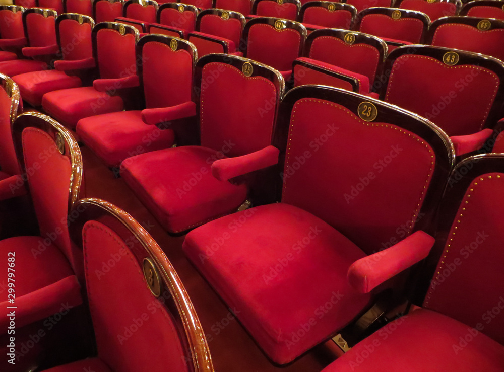 Obraz premium rows of red seats