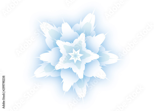 zarte blaue Eisblume in kühler Optik