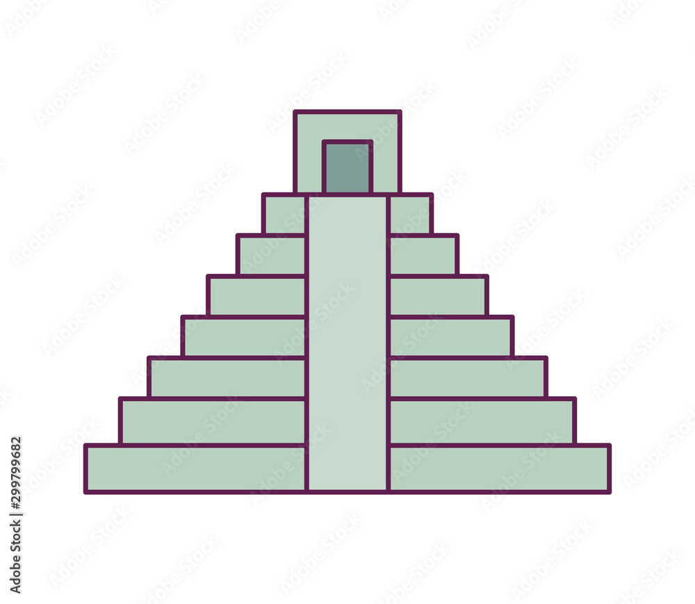 pyramid mexican structure isolated icon pyramid mexican structure isolated icon