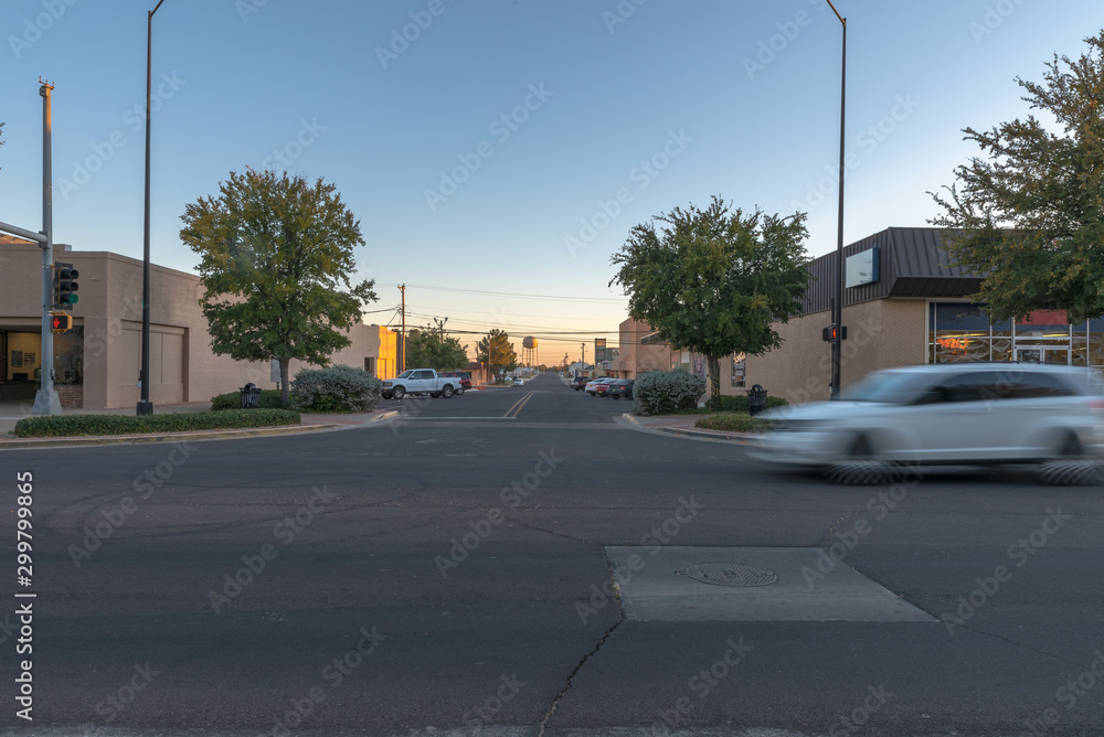Downtown Hobbs, New Mexico at Dusk